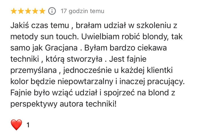 Opinia uczestniczki szkolenia SunTouch