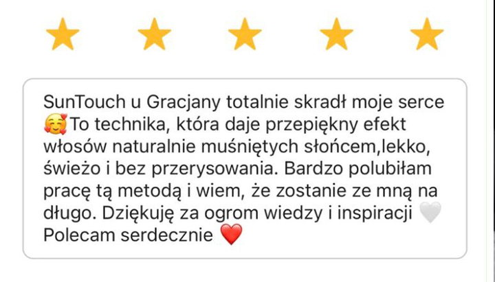 Opinia uczestniczki szkolenia SunTouch