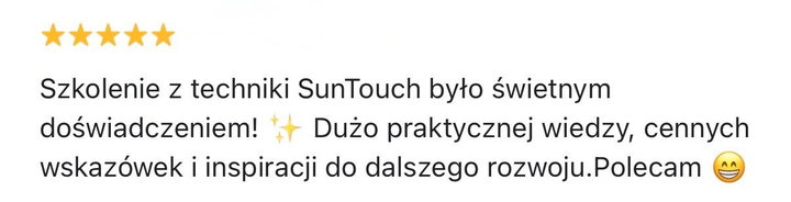 Opinia uczestniczki szkolenia SunTouch